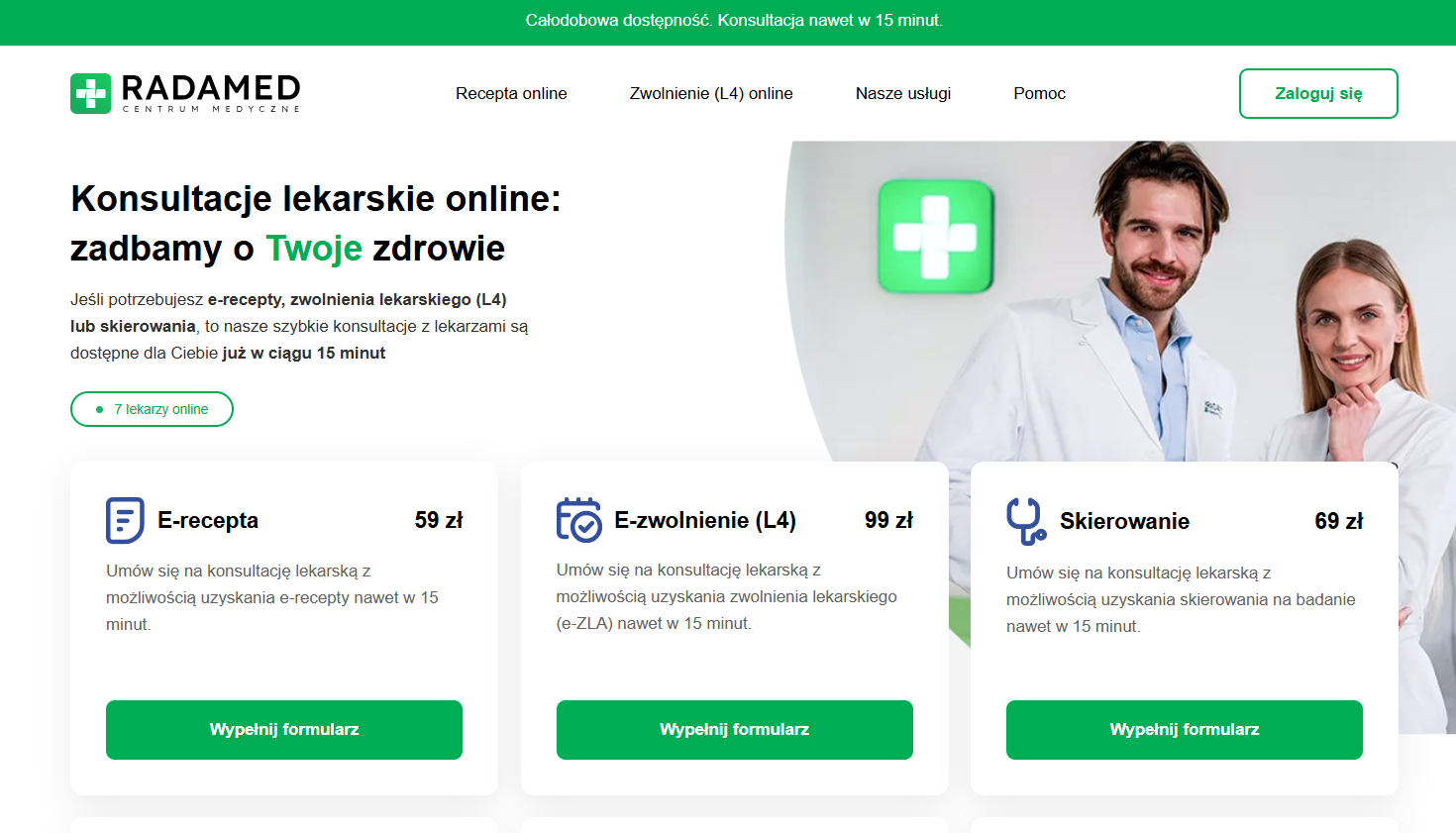 Podgląd portalu Radamed.pl