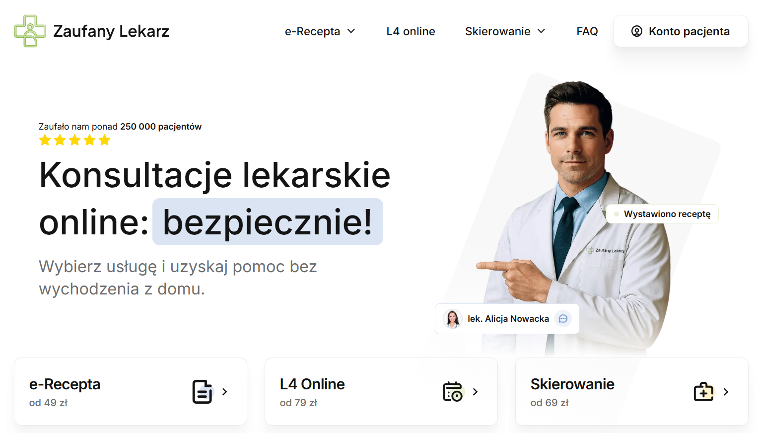 Podgląd portalu Zaufanylekarz.pl
